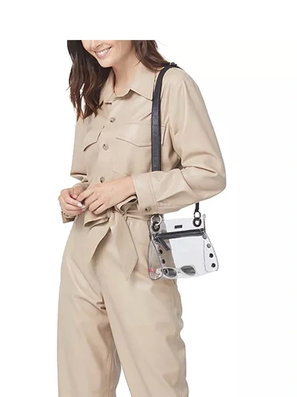 NWT Hammitt Clear Crossbody with Black Trim and Silver Hardware